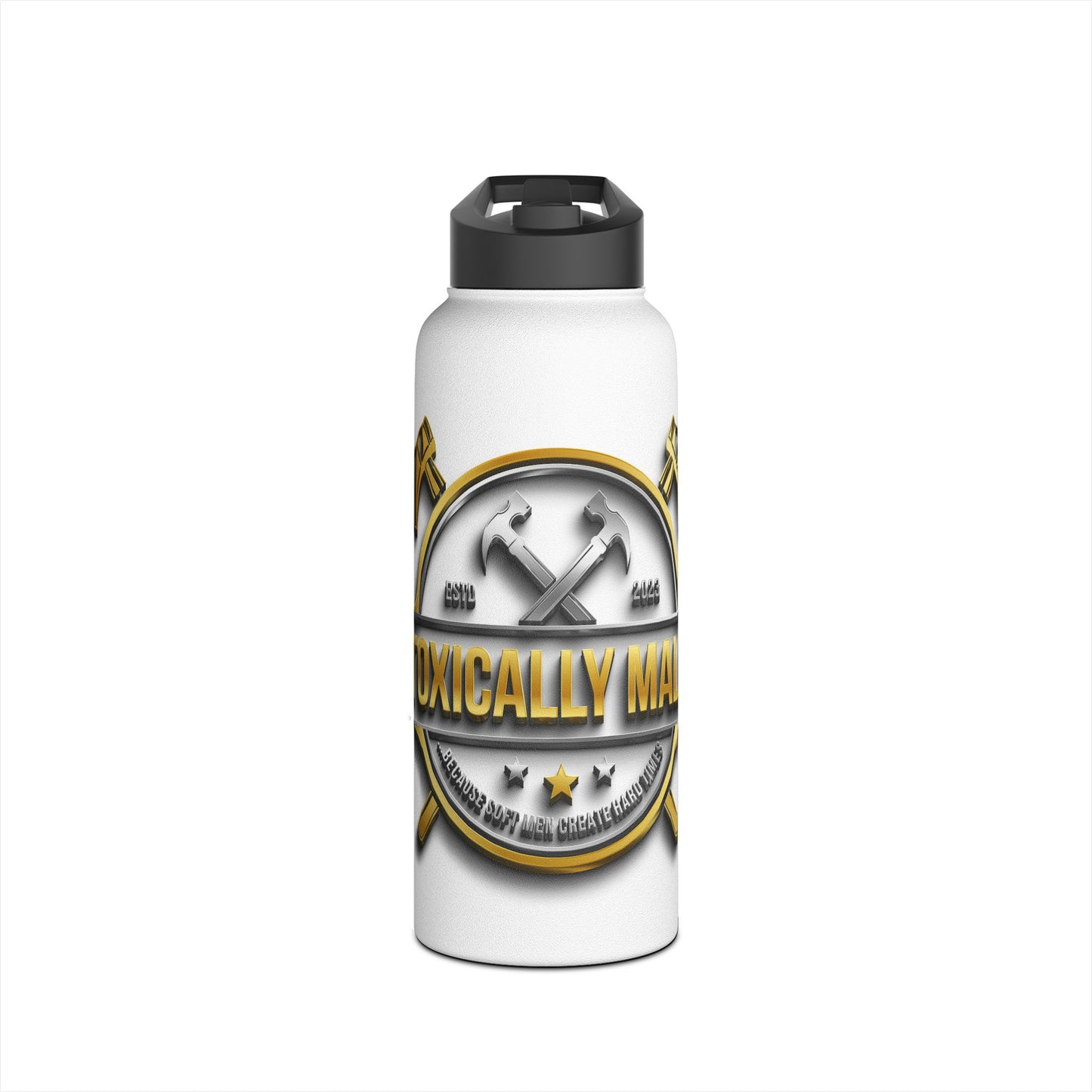 Tough Guy Stainless Steel Water Bottle - Hydration for DIY Enthusiasts | Ideal for Camping, Gym, and Outdoor Adventures, Gift for Men