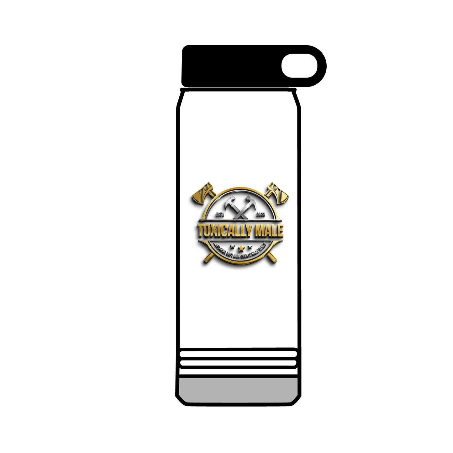 Tough Male Water Bottle | 32oz Motivational Hydration, Gym Accessory, Gift for Fitness Lovers, Outdoors, Sports, Adventure